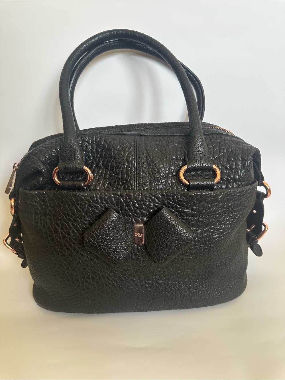 Ted Baker Pebbled Lamb Leather Satchel with Bow